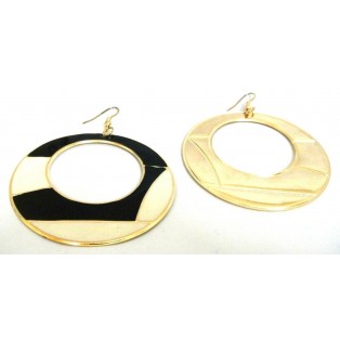 BLACK WHOOPTY HOOP Earrings Drop Long Dangling Hook Classy Fashion Women P4